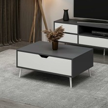 Minar Elina Ayaklı Orta Sehpa - Antrasit/beyaz