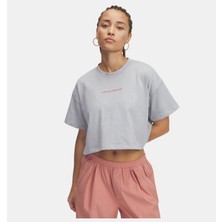 Under Armour Kadın Ua Varsity Mix Heavyweight Kısa Kollu Crop T-Shirt 1389156-011