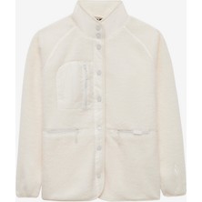 Skechers W Woven Detailed Pull Over Sherpa Kadın Beyaz Mont S2520218-3855