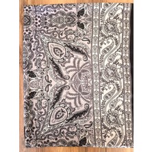 Eyfel Gri Etnik Desenli Şal