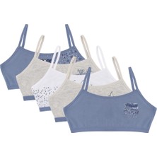 Donella 5'li Genç Kız Bady Mavi Renkli Yumuşak Kumaşlı Rahat İç Giyim Seti