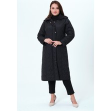 Glr & Gym Mihrinaz Kadın Büyük Beden Içi Tüylü Kapitone Mont