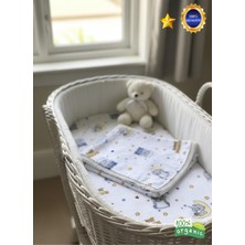 Selonya %100 Organic Pamuk Ince Bebek Battaniye  100X100  Mavi ve Pembe Renk Seçeneği