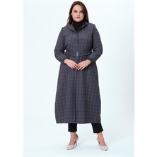 Mircan Kadın Büyük Beden Içi Astarlı Kapüşonlu Kapitone Mont