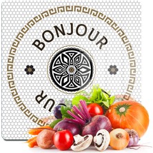 Decovetro Cam Kesme Tahtası ve Sunumluk Amore Kare Bonjour 30X30 cm