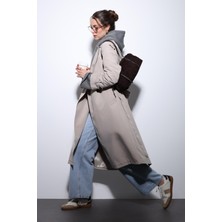 Antioch Bej Kruvaze Kemerli Kadın Trençkot