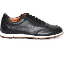 Tuna Hakiki Deri Siyah Erkek Sneaker Ayakkabı Termo Tabanlı - 241338
