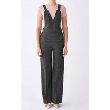 ROMAN Askı Ve Bel Detaylı Ekoseli Kadın Tulum Standart Renk K1912403_089