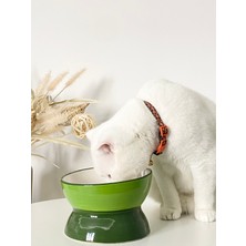 Seramik Kedi ve Köpek Mama Su Kabı Luna Model(Yeşil)
