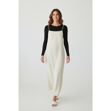 Ece Giyim Kadın Ayarlanabilir Ip Askılı Dabıl Kumaş Elbise