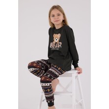 Arnetta Kız Çocuk Aile Bear My Little Friend %100 Pamuklu 4 Mevsim Uzun Kollu Pijama Takım