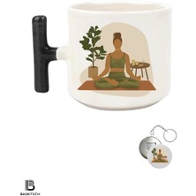 Yoga Ilhamlı T Kulp Bardak (Anahtarlık Hediyeli)