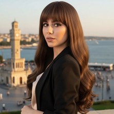 MiraLive Kahküllü Uzun Dalgalı Fiber Sentetik Peruk - Kahve Karamel