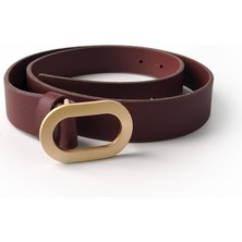 Ecrou Oval Tokalı Kemer Bordo
