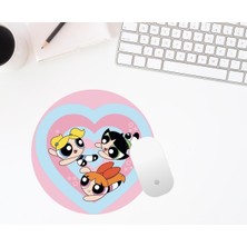 Hediye Labs Ppg Kızları Baskılı Yuvarlak Mouse Pad