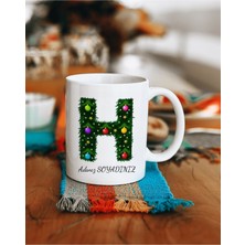 Yılbaşı Temalı Kişiselleştirilebilir Harfli Kupa Bardak