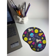 Rakkun Shop Astronot Kedi Temalı Bilek Destekli Mouse Pad