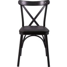 Thonet Metal Ayaklı Ahşap Sırt Mutfak Sandalyesi