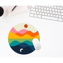 Hediye Labs Renkli Baskılı Yuvarlak Mouse Pad