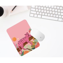 Hediye Labs Pembe Leopar Desenli Baskılı Mouse Pad