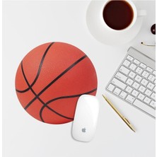 Hediye Labs Turuncu Basketbol Topu Yuvarlak Mouse Pad Mouse Altlığı
