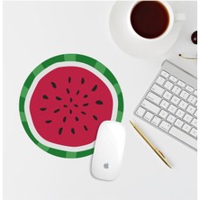 Hediye Labs Karpuz Çizimli Yuvarlak Mouse Pad Mouse Altlığı