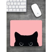 Hediye Labs Pembe Kedi Baskılı Dikdörtgen Mouse Pad Bskbzr