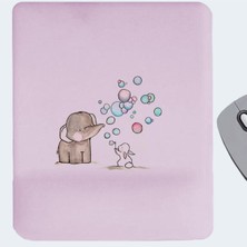 Hediye Labs Yavru Fil ve Tavşan Bilek Destekli Kare Mousepad