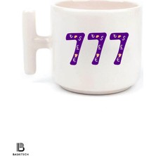 777 Baskılı T Kulp Kupa Bardak