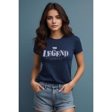 The Legend Baskılı Lacivert Tişört