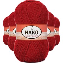 Neonova 5 Adet Süper Inci El Örgü Ipi 100 gr Koyu Kırmızı 1175