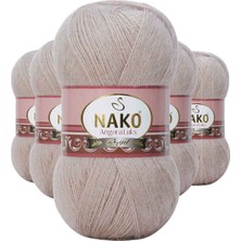 Neonova 5 Adet Angora Lüks El Örgü Ipi Pembeli Gri 3079