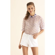 ROMAN Paça Detaylı Cepli Mini Şort Beyaz Y1812116_002