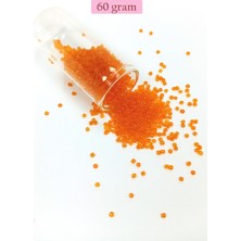 Neonova Dökme Cam Kum Boncuk (11/0) 2 mm - 60 Gram -  Şeffaf Turuncu - BNC051