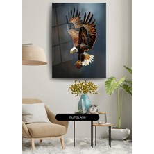 Glitglass Cam Tablo Kartal - Güç ve Özgürlüğün Sanatsal Yansıması