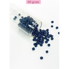 Neonova Dökme Cam Kum Boncuk Büyük Boy (6/0) 4 mm - 60 Gram - Koyu Mavi - BNC114