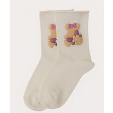 Katia & Bony Kız Çocuk Teddy Aksesuarlı Lastiksiz Modal Çorap