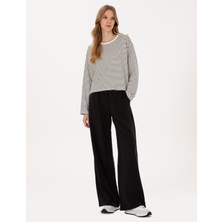 Pierre Cardin Kadın Siyah Loose Fit Kanvas Pantolon 50318198-VR046