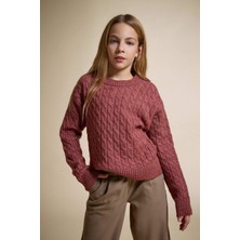 DeFacto Kız Çocuk Bisiklet Yaka Triko Kazak F2748A825WN