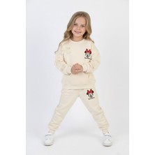 Miniğimin Cicileri Mnn Fiyonk Detaylı Kız Çocuk 2 li takım - Krem