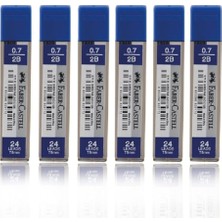 Faber Castell 6 Tüp 75MM 0.7 mm 2B Mekanik Kurşun Kalem Ucu Ergonomik Tasarım ile Mavi