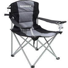 Xl Köpük Yastıklı Katlanır Kamp Sandalyesi, Dış Mekan Sandalyesi Siyah GCB07BK