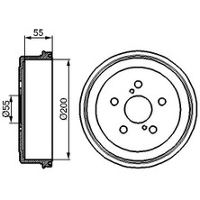 Bosch ARKA FREN KAMPANASI TOYOTA CARINA E 2.0L 3S-FE ST191E 1992-1997 200 MM IÇ ÇAP 4243105010 4243120190