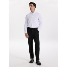 Fabrika Bağlamalı Bel Duble Paça Jogger Siyah Erkek Pantolon F5WM-PNT 2533