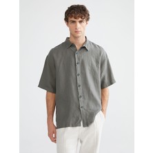 Lc Waikiki Yeni Sezon Regular Fit Kısa Kollu %100 Keten Erkek Gömlek