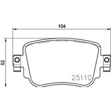 Brembo ARKA BALATA VW CADDY 4 2.0TDI 2015 CUUF-DFSF 104.1X17.2X51.6 8U0698451F 5Q0698451F 5Q0698451B