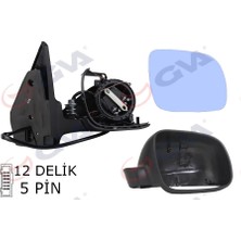 GVA DIŞ DİKİZ AYNASI SAĞ GOLF-BORA 1998 ELEKTRİKLİ ISITMALI SİYAH ASTARLI MAVİ CAM KÜÇÜK TİP 5 FİŞ