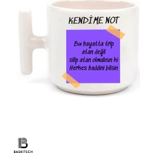 "renkli T Kulp Seramik Bardak - Motto Sözleriyle!"