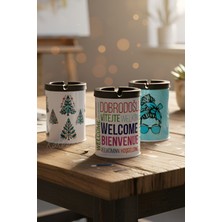 KaktüsKedi 3'lü Set Desenli Kokusuz Metal Küllük