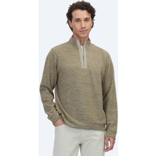 Kip Vizon Dik Yaka Çizgili Sweatshırt